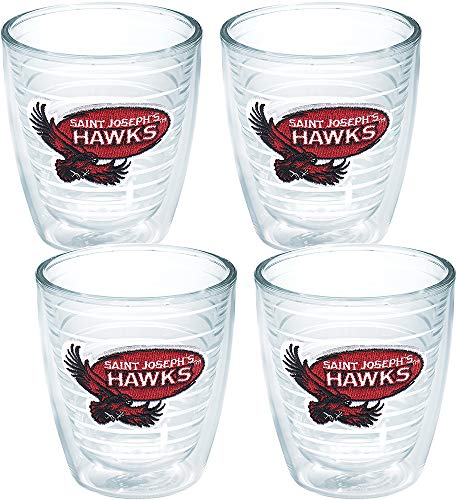 Tervis Saint Joseph’s University Logo Tumbler with Emblem 4 Pack 12oz, Clear