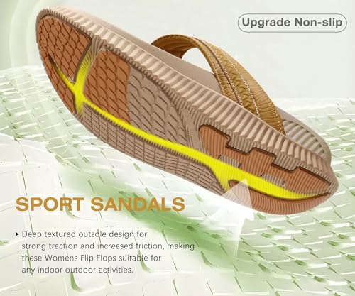 Image of KuaiLu Womens Orthotic Cushion Flip Flops Sport Recovery Walking Sandals for Women with Comfortable Arch Support - Adjustable Flatform Slip On Indoor Outdoor For Summer Casual
