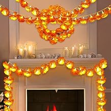 VIHOSE 6 Pcs 50 ft Lighted Marigold Garland 10 LED String Lights Artificial Marigold Flowers Day of The Dead Decorations Dia De Los Muertos Diwali Indian Decor for Pooja Wedding Christmas Party