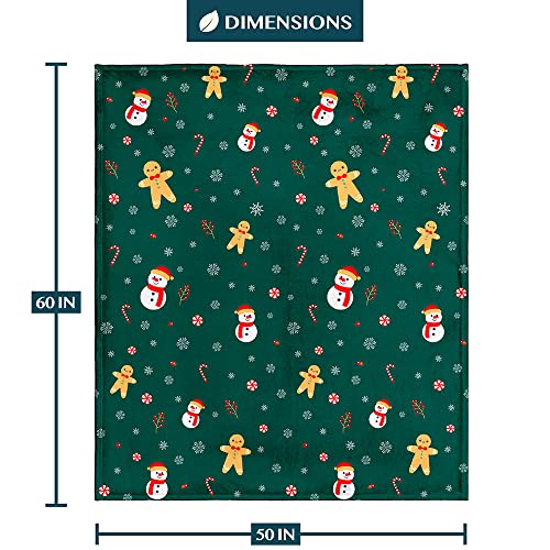 PAVILIA-Christmas-Gingerbread-Throw-Blanket-Green-Holiday-Christmas-Fleece-Blanket-Soft-Plush-Warm-Winter-Cabin-Throw-50x60-Green-Gingerbread