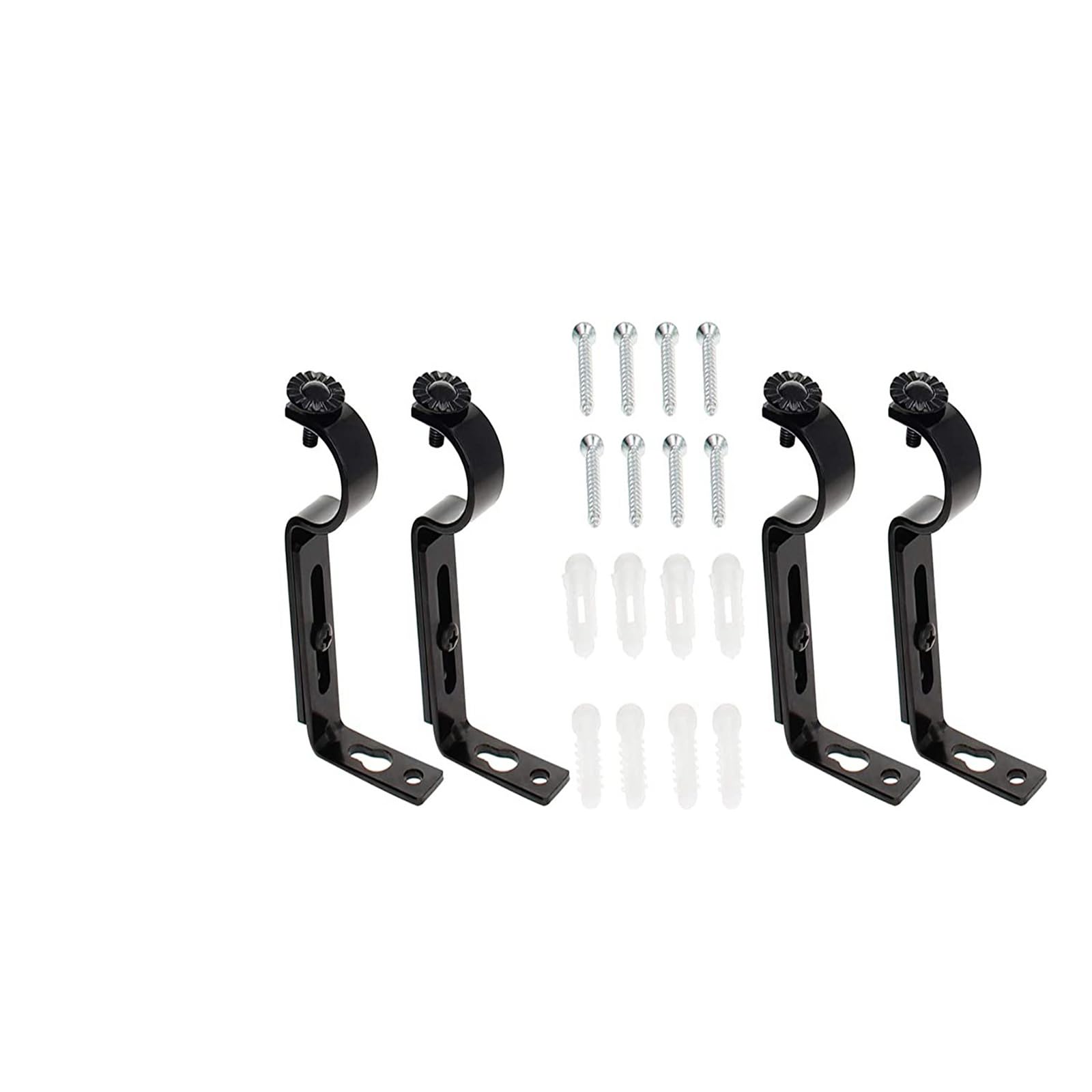 4Pcs Adjustable Curtain Rod Brackets Heavy Duty Drapery Rod Holders Hardware Window Curtain Hanger Enduring Drapery Bracket