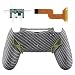 eXtremeRate Dawn Programable Remap Kit for PS4 Controller with Mod Chip & Redesigned Back Shell & 4 Back Buttons - Compatible with JDM-040/050/055 - Black Silver Carbon Fiber