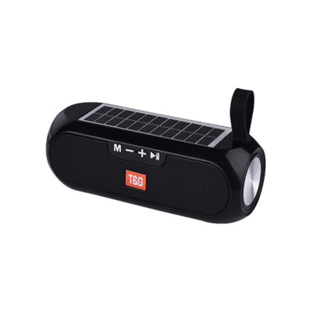 GMtes Głośnik Bluetooth - ruchomy kolumna Bezprzewodowa Stereo Music Box Solar Power Box Boombox MP3 głośnik zewnętrzny wodoodporny głośnik, czarny