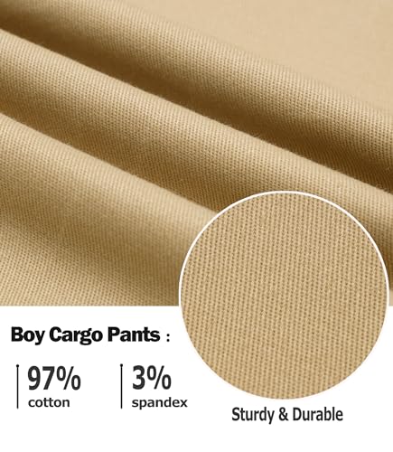 Image of TLAENSON Boys Cargo Joggers Pants Elastic Waist Casual Jogging Trousers Bottom for Kids 6-16 Years
