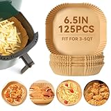 125Pcs 6.5 inch Square Disposable Air Fryer Parchment Liners-Non-Stick Parchment Sheets for Air...