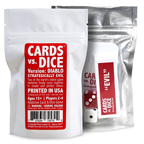 Pelaez Creative Llc Cards Vs. Dice - Strategically Evil - Addictive Card & Dice Game - 2–4 Players (Diablo) #TOP1