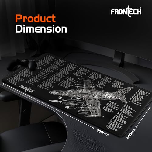 Image of FRONTECH Extended Gaming Mouse Pad (900 x 400 mm) - Premium Desk Mat with Anti-Slip Rubber Bas | Water-Resistant Surface | Stitched Edges & Ultra-Smooth Control for Gaming & Office (MSP-0058)