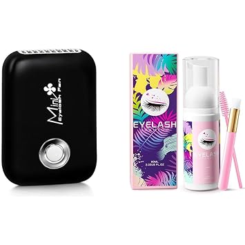 Buqikma Eyelash Mini Lash Fan + Lash shampoo