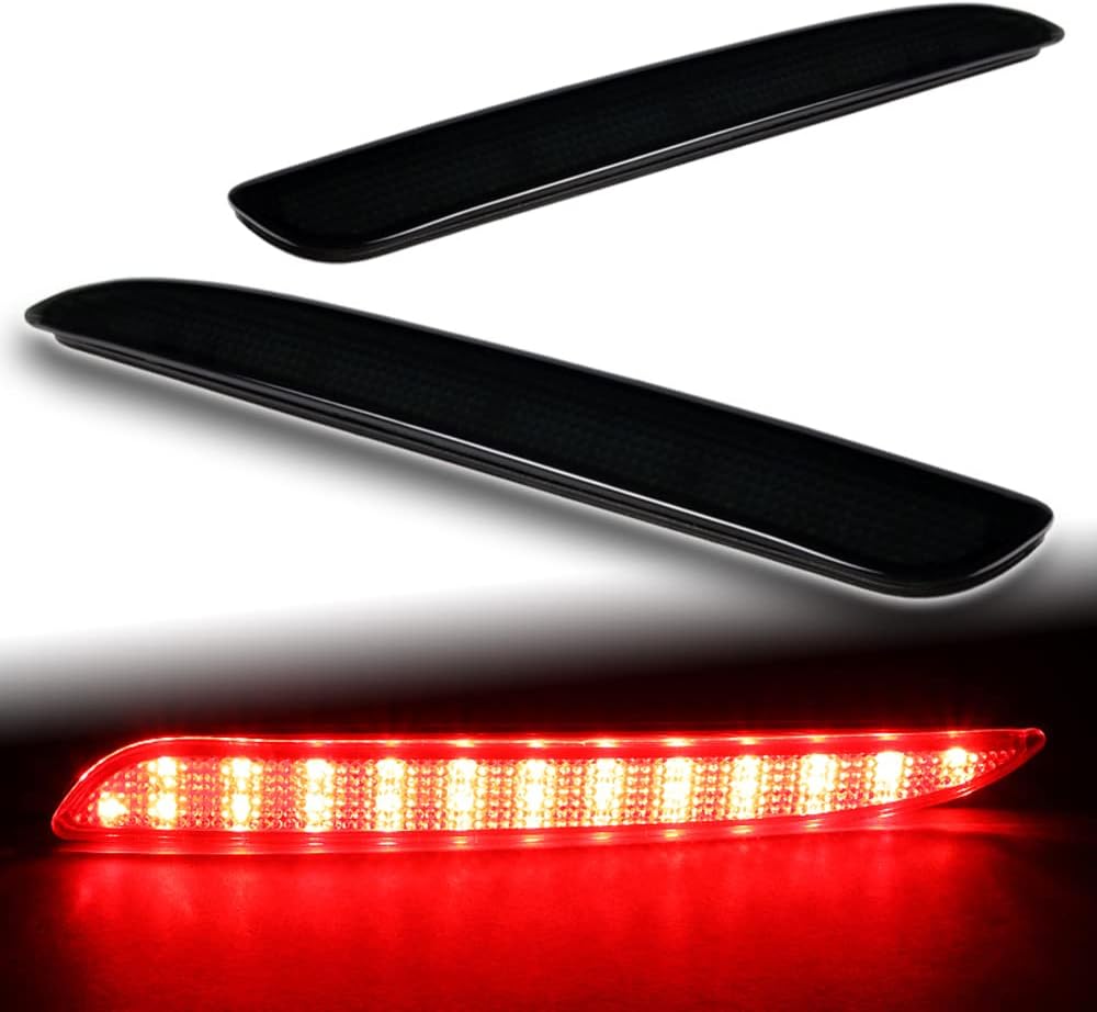 Smoke Lens Full LED Rear Bumper Reflector Lights Compatible with 2010-2013 Mazda 3, Turn Signal Lights & Rear Fog Lamps, 2011 2012, Back Bumper Stop Brake Lights