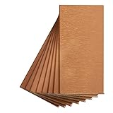 Aspect Peel and Stick Backsplash 3in x 6in Brushed Copper Short Grain Metal Tile for Kitchen and Bathrooms (8-pack)