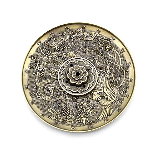 JustYit Porte-Encens de Lotus Porte Encens Baton Vintage avec Récupérateur de Cendres Support Encens Baton pour Décoration pour Maison Salle Bureau Club Yoga