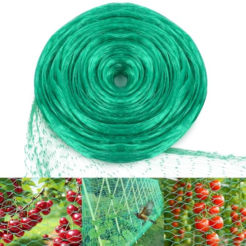 4m x 12m Filet de Protection Anti-Oiseaux, Filet de Jardin à Mailles Fines, Filet de Bassin, Filet à Volaille, Robuste et Durable, Réutilisable, pour Arbres Fruitiers, Légumes et Bassins