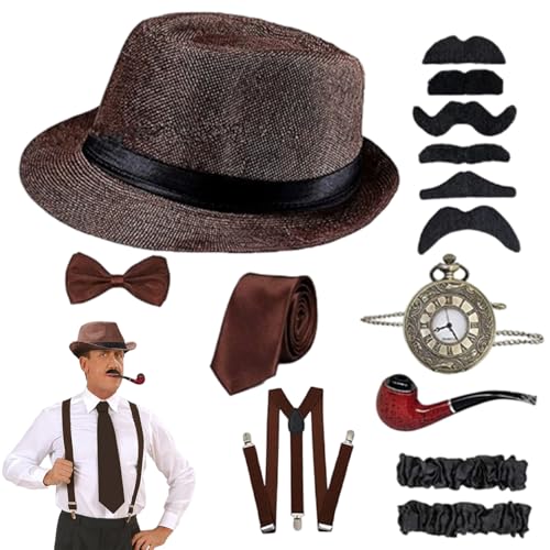 Accessoires 1920 pour hommes ensemble retro 8 pieces finitions soignees Gatsby