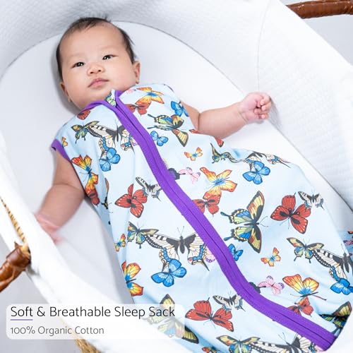 Image of LollyBanks Sleep Sack, 100% Cotton Neutral Baby Sacks, 0.5 TOG Sleep Sacks Lightweight with 2-Way Zipper