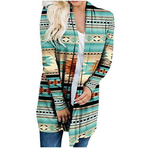 Christmas Cardigan For Womens Ethnic Style Sweater Xmas Tree Graphic Winter Coats Long Sleeve Open Front Outwear Coats #TOP1