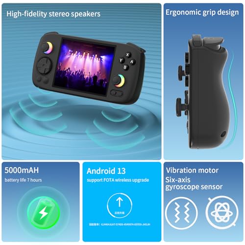 RG 406H Retro Handheld Game Console 4'' IPS Screen Android 13 System Built-in 128G Storage with 4783 Preinstalled Games RG406H Portable Gaming Console RG406H Supports 5G WiFi Bluetooth HDMI Black by Ayhgicxt - Image 2