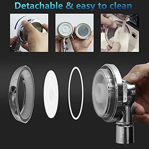 HONZUEN Shower Head, High Pressure Shower Head, Shower Head with Shower Hose, Power Shower Head, Handheld Shower Head, Shower Head with ON Off Switch, Universal Bath Shower Head(3 Mode ShowerHead)