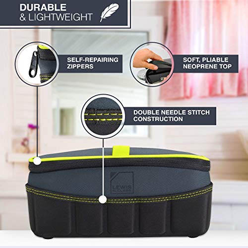 Lewis N. Clark Travelflex Toiletry Kit, Makeup Bag, Shower Caddy + Travel Organizer for Luggage, Carry-on or Suitcase, Classic Side Zip, Charcoal - Image 3