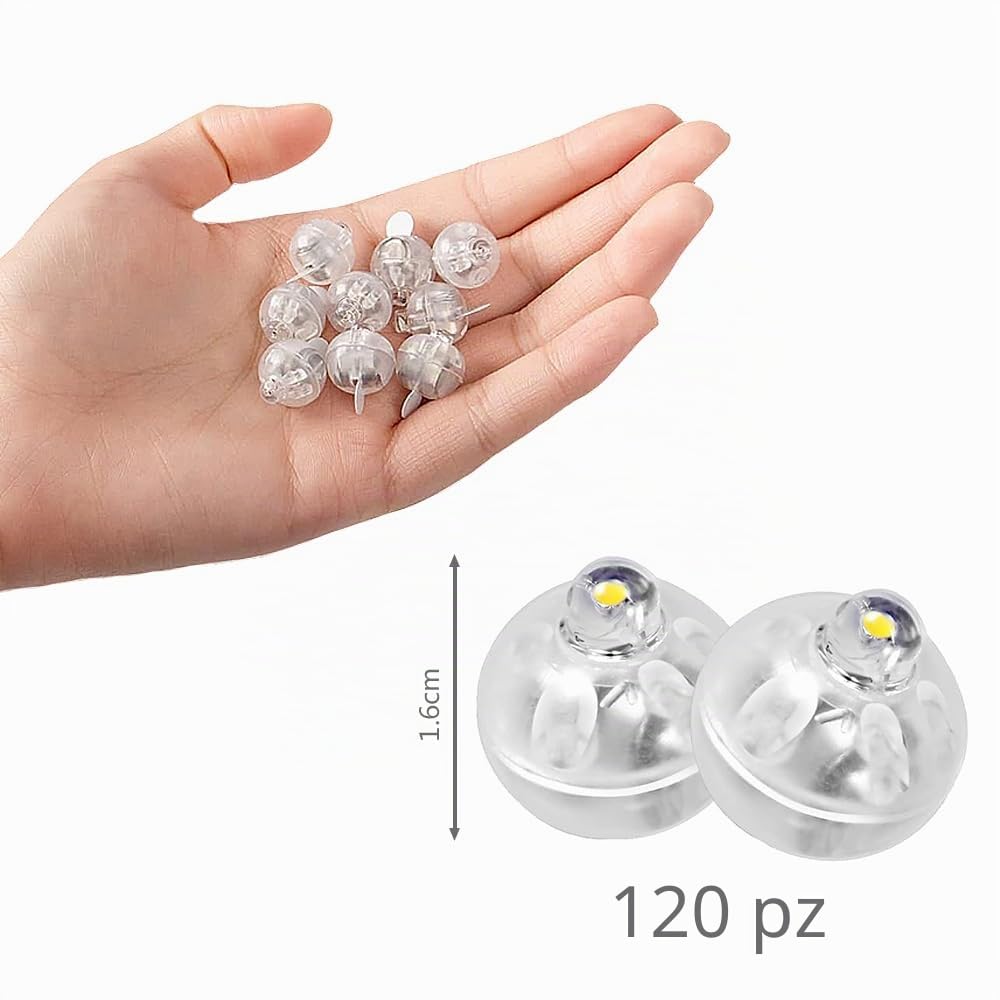 HIQE-FL Rotondo Lampada a Palloncino, 120Pcs LED Palloncini Luci, Mini LED Lanterne di Carta
