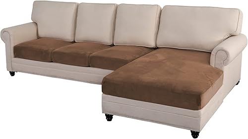 Miniatura 8 de cjc Fundas de sofá seccional, 3 piezas, fundas de sofá para sofá seccional, terciopelo en forma de L, cojín separado, funda de diván, protector