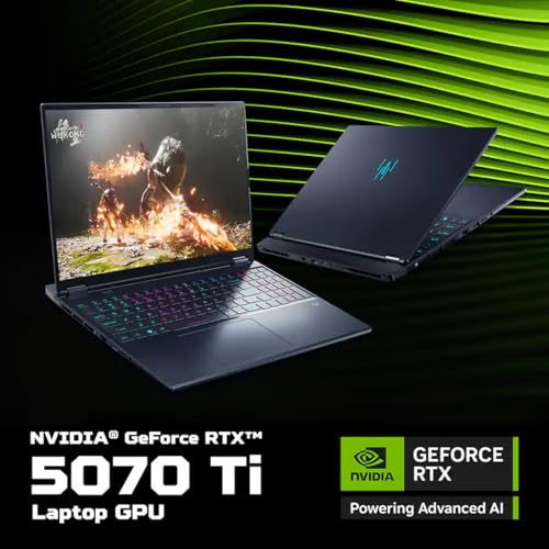 Image of acer Predator Helios Neo 16S AI Powered Gaming Laptop, Intel Core Ultra 9 275HX, NVIDIA GeForce RTX 5070Ti, 16 inch OLED 240Hz Display, Windows 11 Pro, Backlit Keyboard, Wi-Fi 6E, 64 GB DDR5 + 2 TB SSD