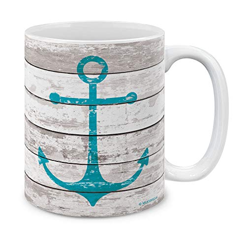 MUGBREW White Rustic Wood Anchor