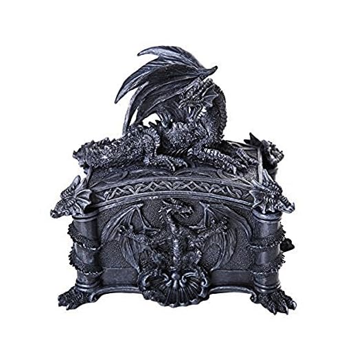 Pacific Giftware Medieval Ferocious Dragon Lidded Trinket Jewelry Box Decorative Keepsake Box Rectangular 6.25 Inch L