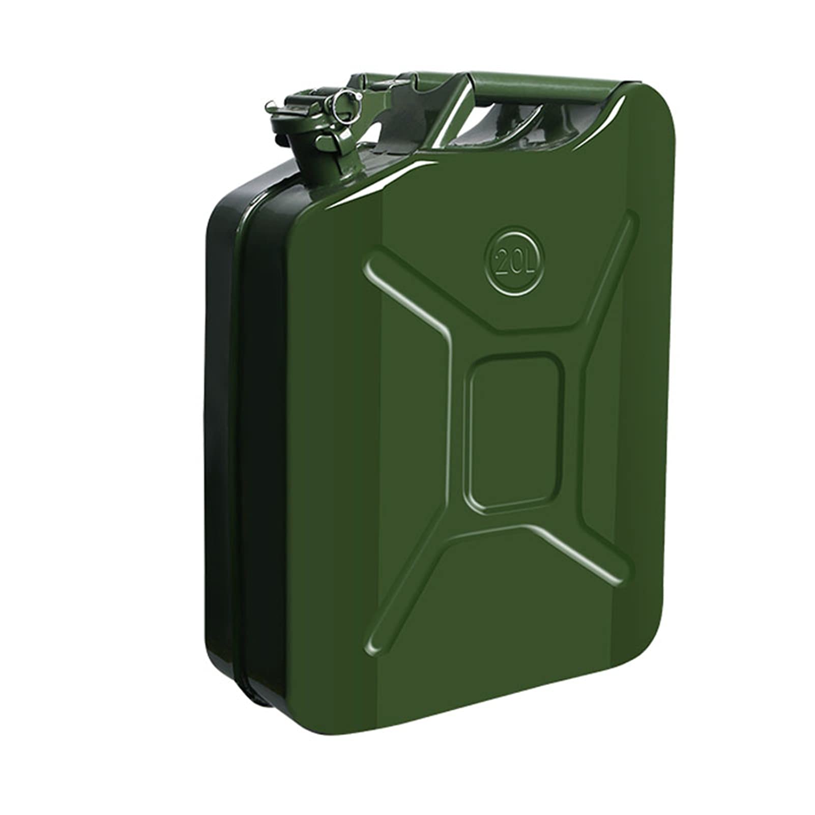 Taniche carburante Tanica per carburante Tanica per benzina in metallo con beccuccio per combustibili, tubo di versamento, conformità agli standard di sicurezza, verde (capacità: 5 l, 10 l, 20 l)