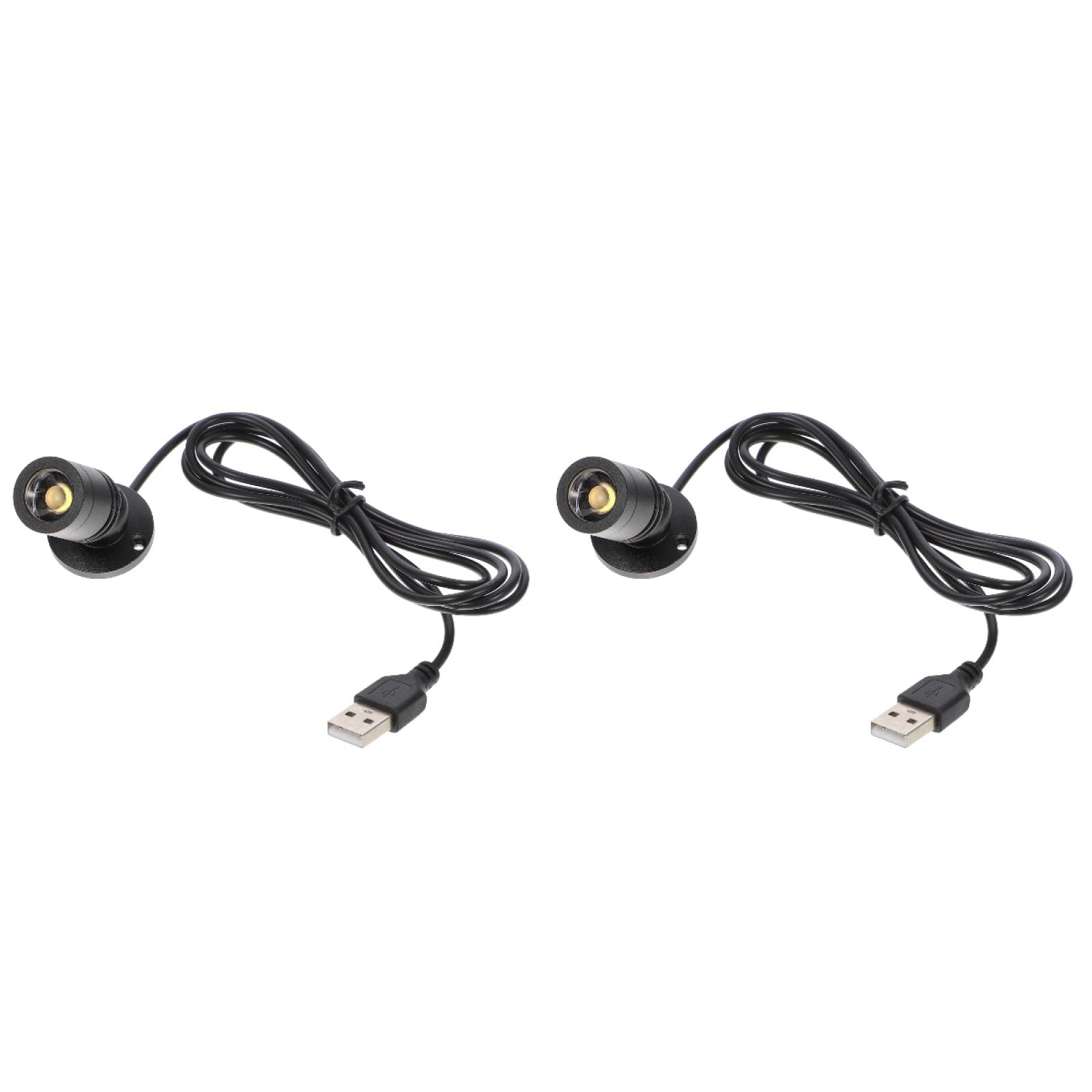 OSALADI 2pcs USB Small Spotlight LED Track Mini Cabinet LED Furniture Display Case Lighting Small Picture Lights Under Jewelry for Under Cabinet