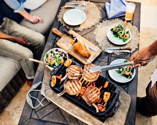 Image of Lodge Sportsman's Pro Cast Iron Grill - Portable Charcoal Grill with Removable Grate & Dual Air Vents - Heavy-Duty Outdoor Cooking - 9 Inches x 16.75 Inches