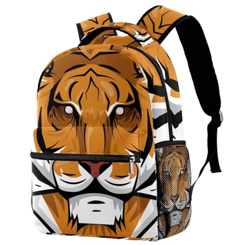 Sac à dos tigre multicolore au design original et grand compartiment