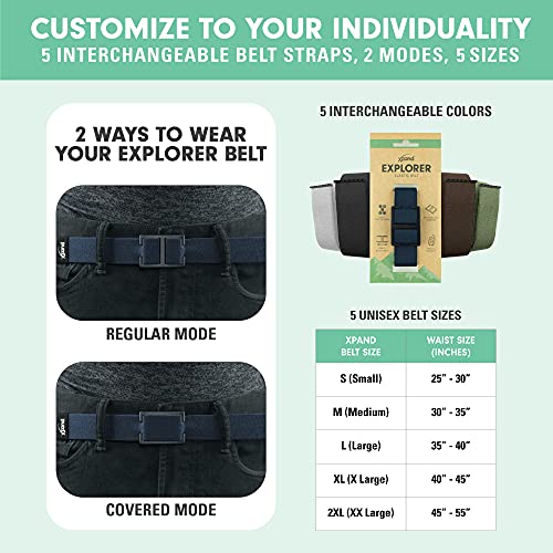 Explorer Belt By Xpand - No-Show Invisible Elastic Belt W/ Slim Aluminum Buckle #TOP5