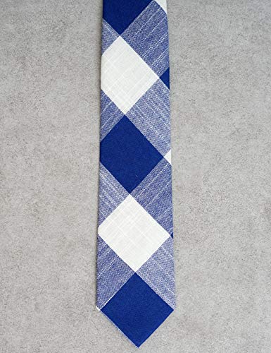 Image of Cotton Skinny Ties for Men, Plaid and Striped Slim Neckties