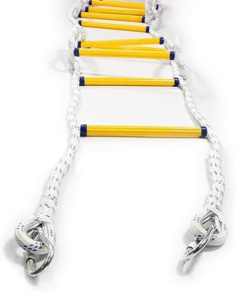 FYLZW Ladders,Fire Escape Ladder (2-7 Story) Non-Slip Emergency Flame Resistant Safety Rope Ladder with Hooks Fire Rescue Rock Climbing Escape for Kids and Adults - - 