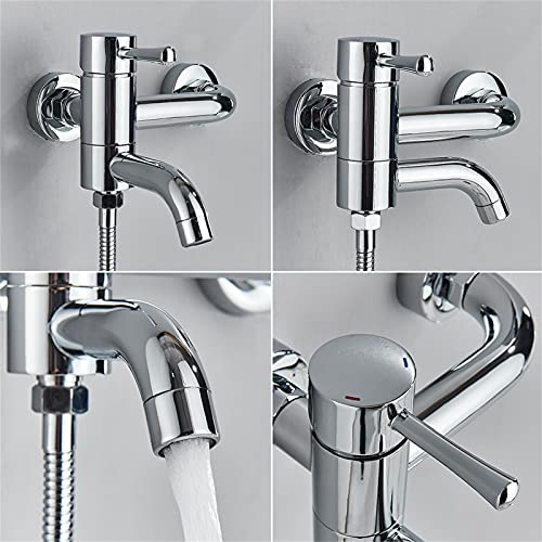 Grifo de bañera de latón con acabado cromado brillante y caño giratorio elegante 6