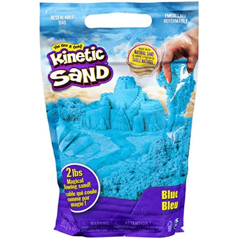 Kinetic Sand, The Original Moldable Sensory Play Sand Toys for Kids, Blue, 2 lb. Resealable Bag, Ages 3+ Cover