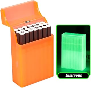 Cigarette Case 20pcs Full Pack Cigarette Box Portable Lightweight Transparent Cigarette Box Cigarette Protective Cover Good for Regular/King Size Cigarettes (Orange)