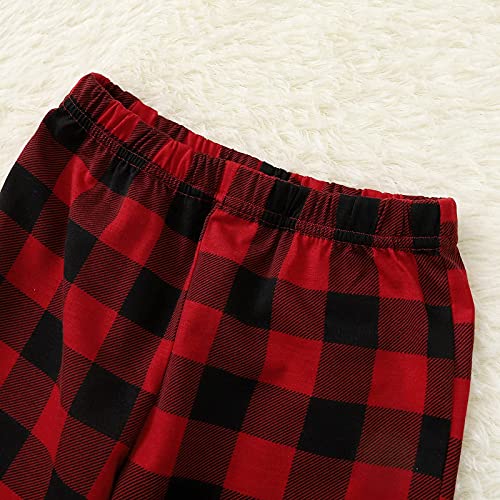 Kerst Bijpassende Familie Pyjama Set Elk Rode Grid Broek Nachtkleding Set Voor Womens Mannen Kid Baby Pet Xmas Vakantie Nachtkleding Kleding Outfits - Afbeelding 7