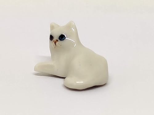 Miniatura 4 de SSJSHOP - Figuras pequeñas de cerámica para casa de muñecas con diseño de gatitos persas, diseño de gatos y gatos