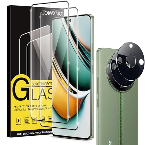 Coiwxmoi [2+2 Piezas Protector Pantalla para Realme 11 Pro/11 Pro+/11 Pro Plus 5G, 2 Cristal Templado + 2 Protector Camara, Dureza 9H, HD Clara, Anti Arañazos, Sin Burbujas,Ultra Resistente,6,7'