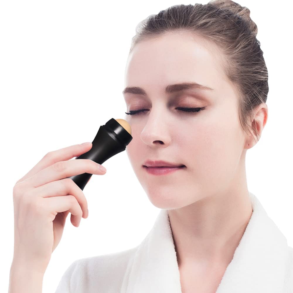 Oil-Absorbing Volcanic Stone Face Roller Reusable Facial Skincare Tool for Oily Skin , Oil-Absorbing Face Roller with Makeup Sponge to Remove Excess Shine, Makeup Friendly-picture-56