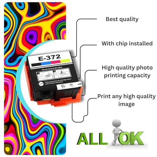 Image of CANOFF Compatible Ink Cartridge E-372, Photo Printing, with Chip Installed, Image Output Use for PM-520 Printer