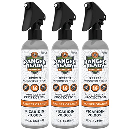Ranger Ready Repellents Tick Spray and Insect Repellent Picaridin 20% Bug Spray Orange Scent 8 Oz. (Pack of 3)