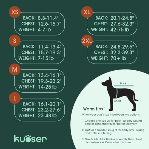 Kuoser Dog Recovery Suit Female, Dog Onesie for Surgery, Female Spay and Male Neuter Onesie for Post-Op Care, Prevent Licking Puppy Onesies