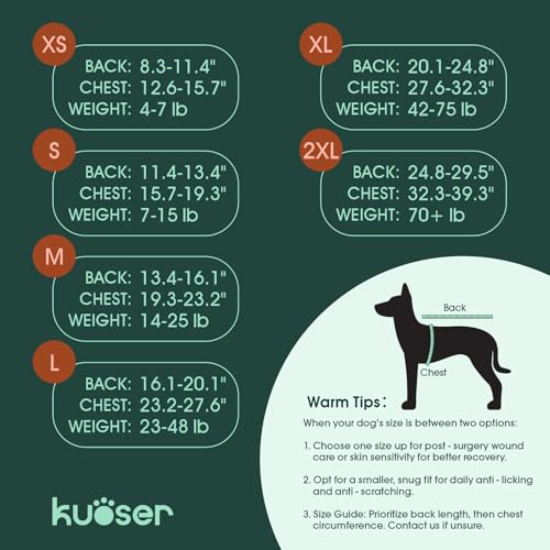 Kuoser Dog Recovery Suit Female, Soft Puppy Surgery Suit, Dog Recovery Suit After Surgery, Post-Op Onesie for Female & Male Dogs, Soft Protective Wear by Kuoser - Image 2