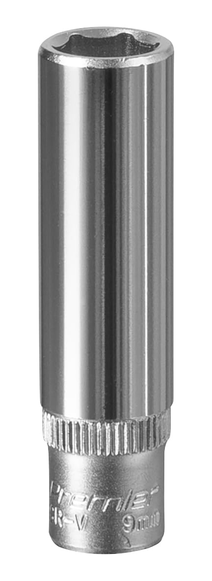 Sealey WallDrive Socket 9mm Deep 1/4"" Square Drive Chrome Vanadium Steel S1409D
