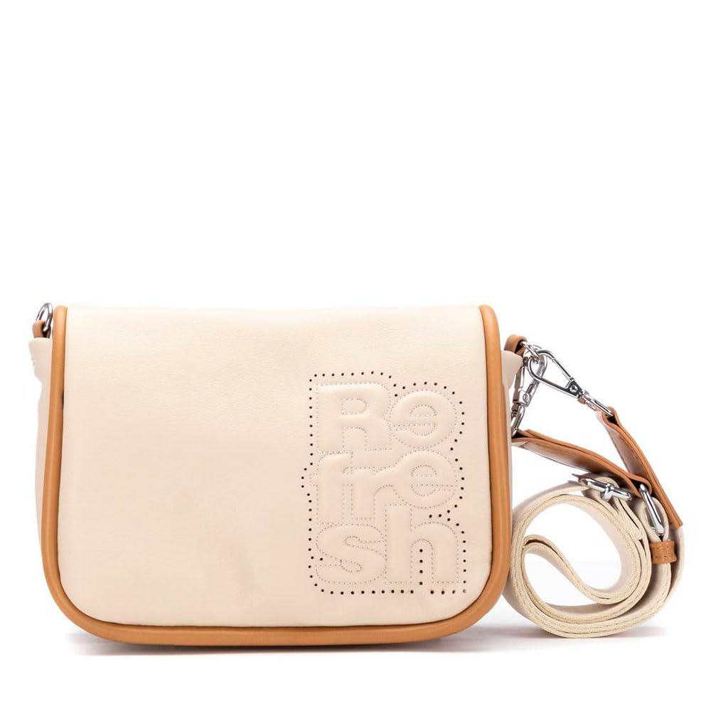REFRESH 183378, Borsa a tracolla da donna, beige, piccola