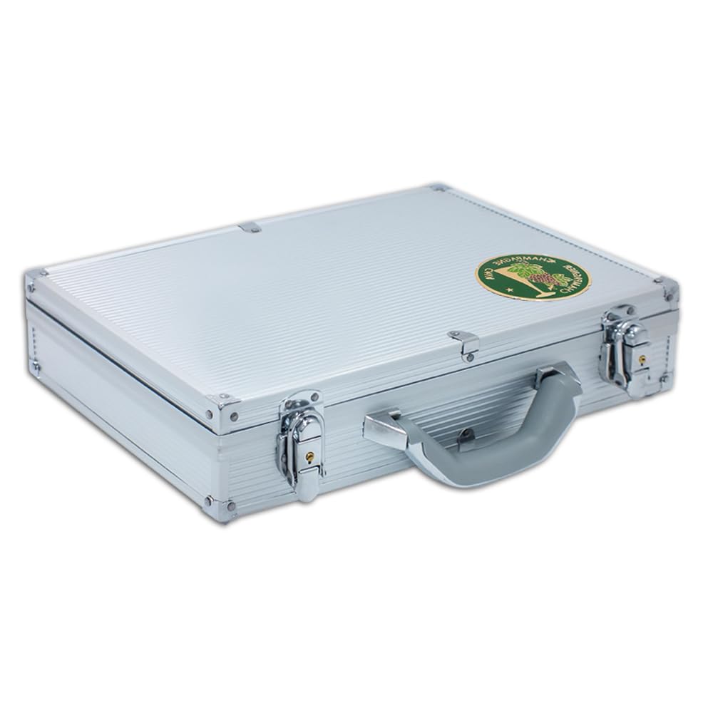 SAFE N° 11271 Couvercle de champagne Boîte de collection avec plaque métallique 3D multicolore I 4 tableaux bleu roi pour 216 capsules de champagne ou capsules I Env. 410 x 230 x 85 mm