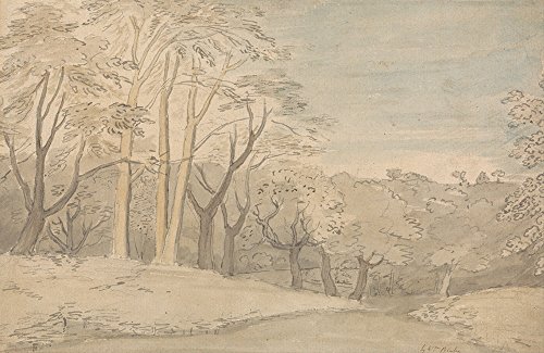 William Blake A Woody Landscape grand tableau marron salon - 2