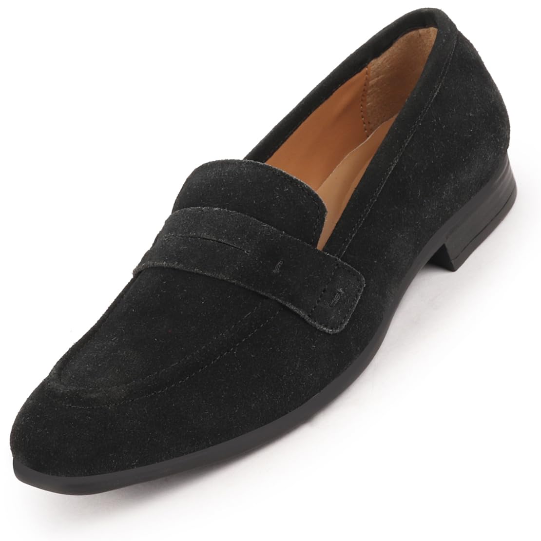 FAUSTO FST KI-8808 BLACK-45 Mens Black Suede Leather Penny Loafer Shoes (11 UK) (B0CKRHSGXR) Amazon Price History, Amazon Price Tracker